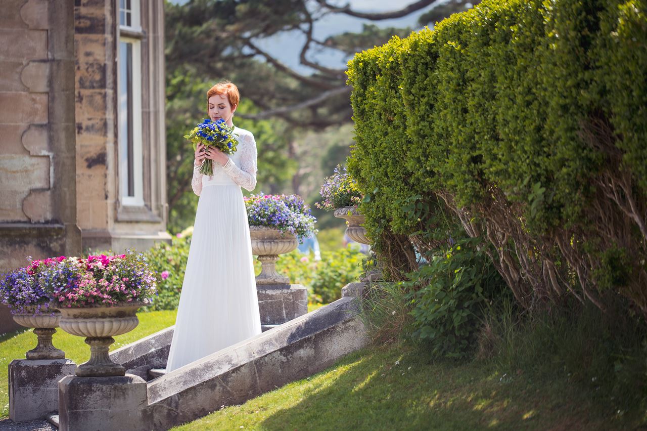 bride in garden