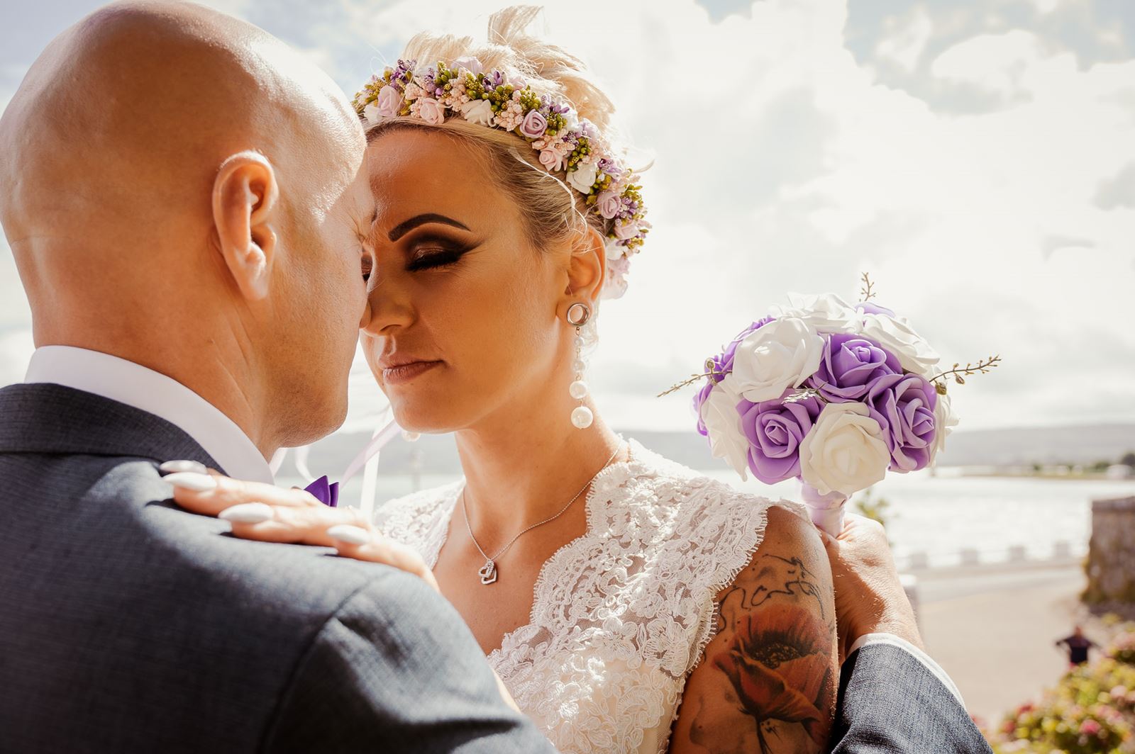 polish bride with headpiece