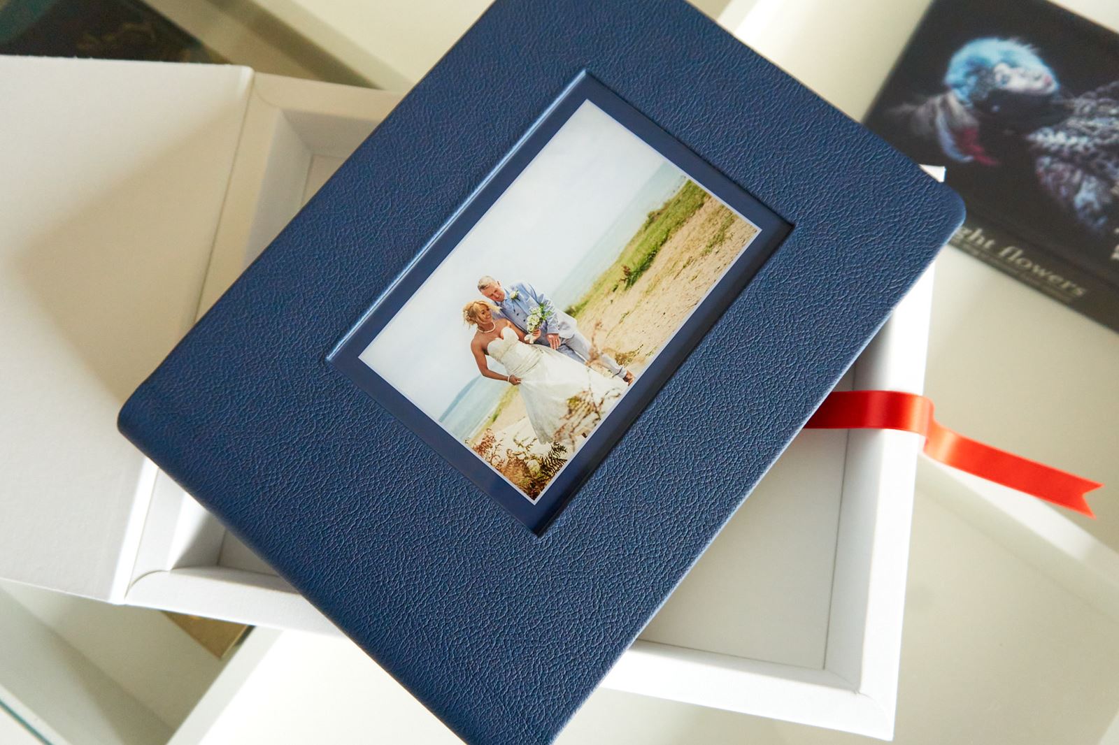 navy colour hand made leather album